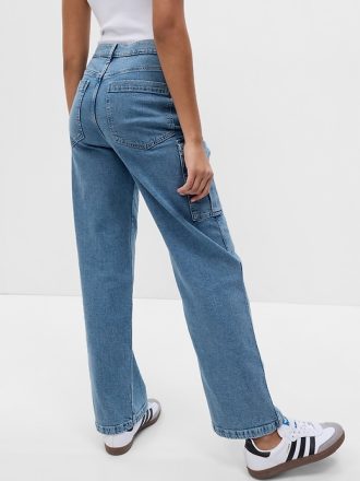 Mid Rise 90-tal Loose Cargo Jeans