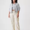 Mid Rise Corduroy 90-tals Loose Cargo Pants