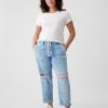 Mid Rise Easy Denim Utility Jeans