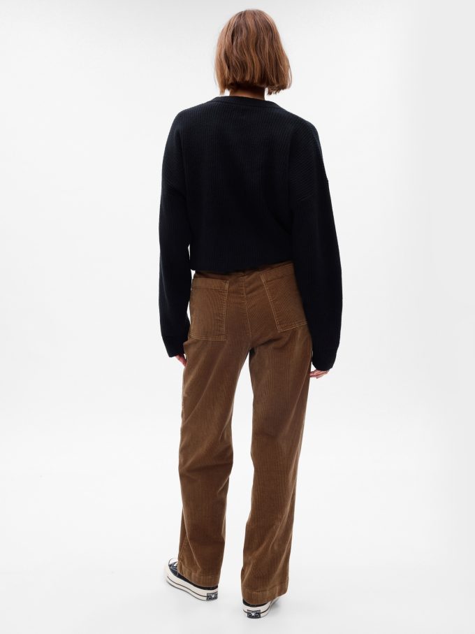 Mid Rise Loose Corduroy Byxor