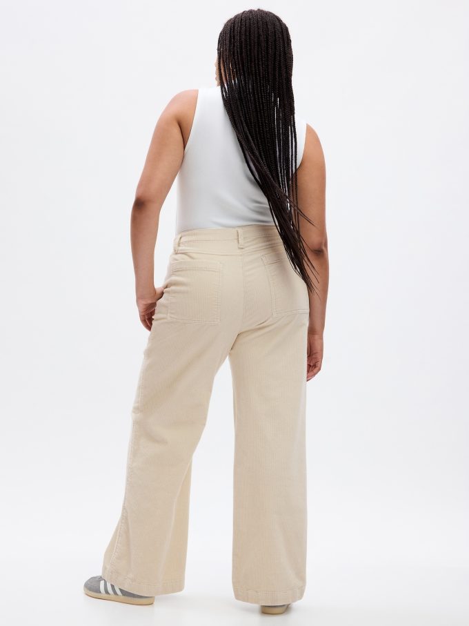 Mid Rise Loose Corduroy Byxor
