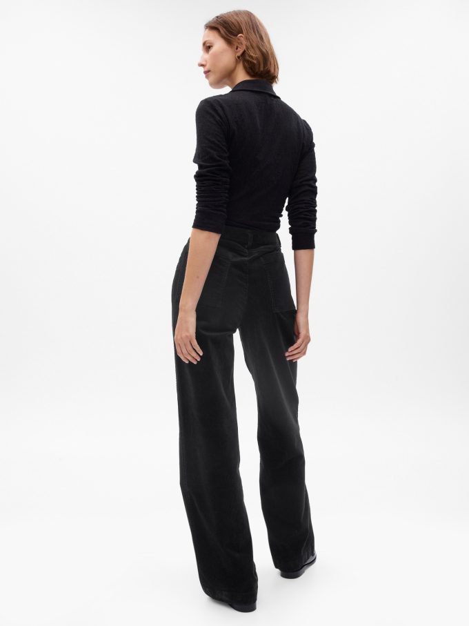 Mid Rise Loose Corduroy Byxor