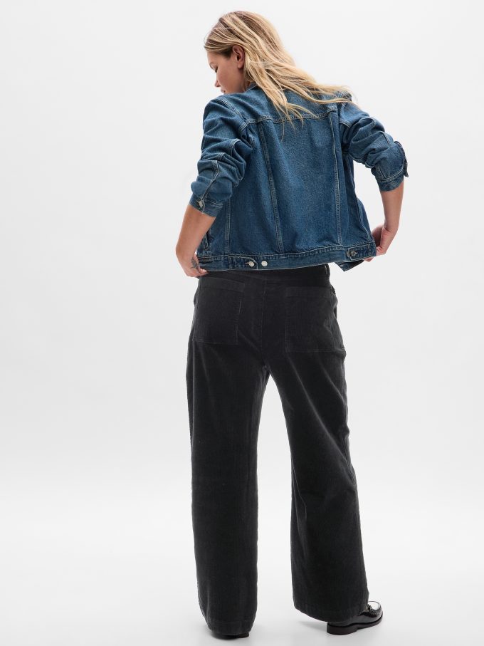 Mid Rise Loose Corduroy Byxor