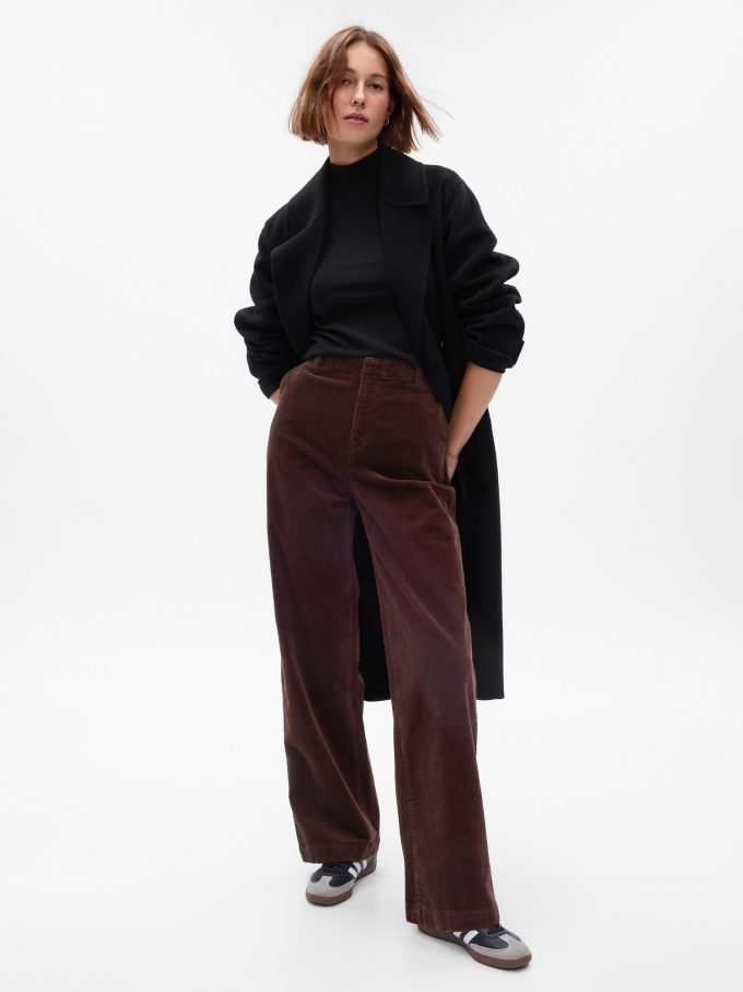 Mid Rise Loose Corduroy Byxor