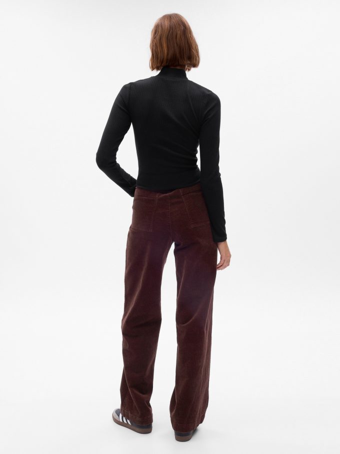 Mid Rise Loose Corduroy Byxor
