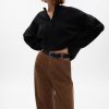 Mid Rise Loose Corduroy Byxor