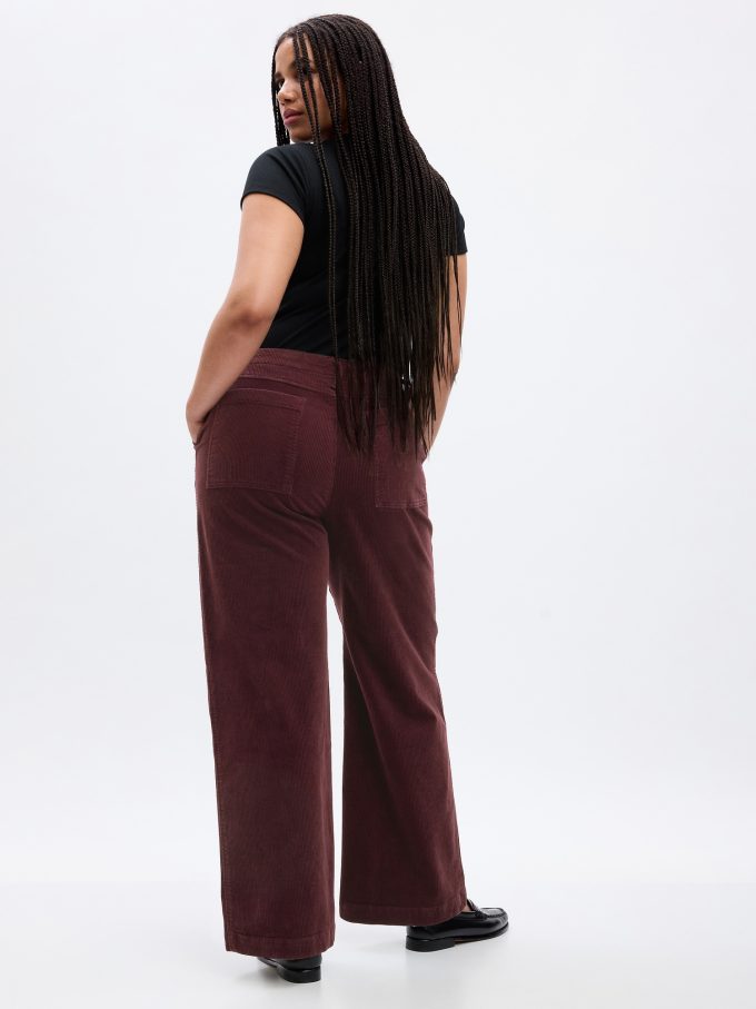 Mid Rise Loose Corduroy Byxor