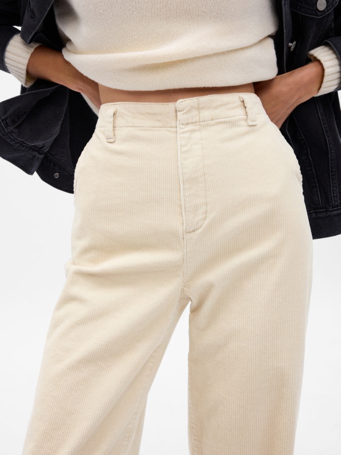 Mid Rise Loose Corduroy Byxor