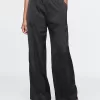 Mid Rise Recycled Satin Seamed Byxor