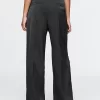Mid Rise Recycled Satin Seamed Byxor