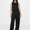 Mid Rise Recycled Satin Seamed Byxor
