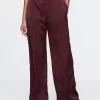 Mid Rise Recycled Satin Seamed Byxor