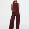 Mid Rise Recycled Satin Seamed Byxor