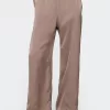 Mid Rise Recycled Satin Seamed Byxor