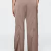 Mid Rise Recycled Satin Seamed Byxor