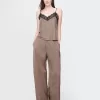 Mid Rise Recycled Satin Seamed Byxor