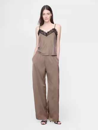 Mid Rise Recycled Satin Seamed Byxor