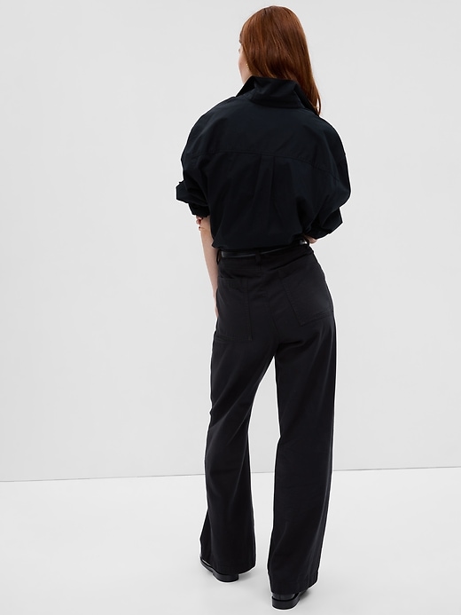 Mid Rise Twill Wide-Leg Khakis Mid Rise Twill Wide-Leg Khakis