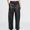 Mid Rise Vegan Leather Barrel Pants Mid Rise Vegan Leather Barrel Pants