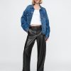 Mid Rise Vegan Leather Barrel Pants Mid Rise Vegan Leather Barrel Pants