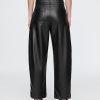 Mid Rise Vegan Leather Barrel Pants Mid Rise Vegan Leather Barrel Pants