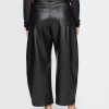 Mid Rise Vegan Leather Barrel Pants Mid Rise Vegan Leather Barrel Pants