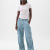 Mid Rise Wide Baggy Cargo Jeans
