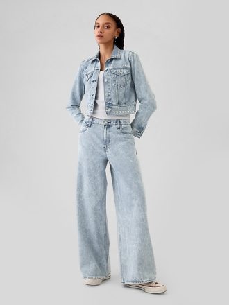 Mid Rise dubbade baggy jeans