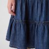 Midikjol i denim i skikt för barn Midikjol i denim i skikt för barn