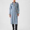 Midiklänning i denim med bälte