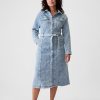 Midiklänning i denim med bälte