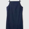 Miniklänning i denim med fyrkantig hals Miniklänning i denim med fyrkantig hals