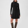 Mockneck Rib Mini Sweater Dress