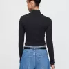 Modern Cropped Mockneck-skjorta