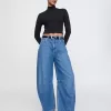 Modern Cropped Mockneck-skjorta