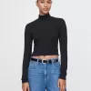 Modern Cropped Mockneck-skjorta