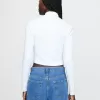 Modern Cropped Mockneck-skjorta