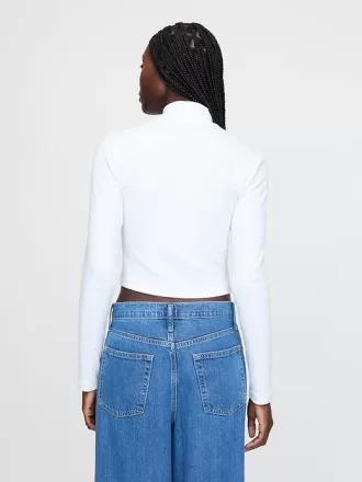 Modern Cropped Mockneck-skjorta
