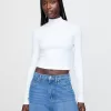 Modern Cropped Mockneck-skjorta