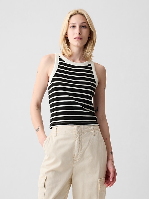 Modern Rib Cropped Halter Top Modern Rib Cropped Halter Top