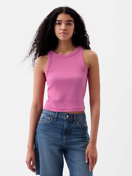 Modern Rib Cropped Halter Top Modern Rib Cropped Halter Top