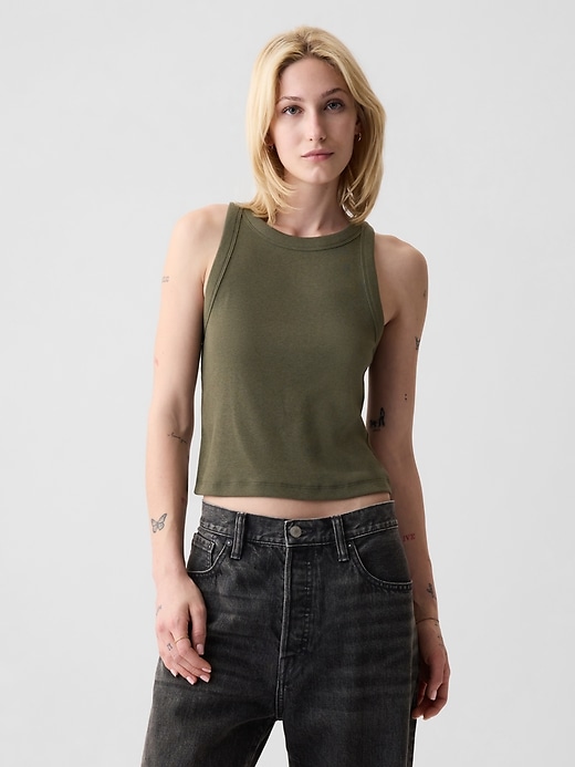 Modern Rib Cropped Halter Top Modern Rib Cropped Halter Top