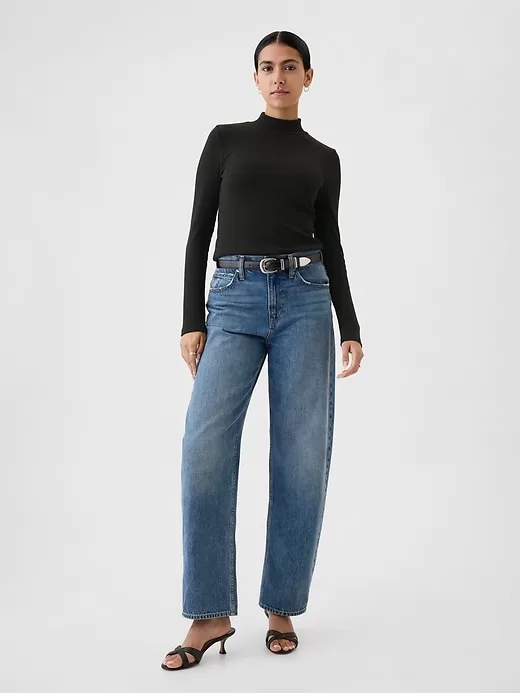 Modern Rib Cropped Mockneck skjorta Modern Rib Cropped Mockneck skjorta