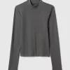 Modern Rib Cropped Mockneck skjorta Modern Rib Cropped Mockneck skjorta