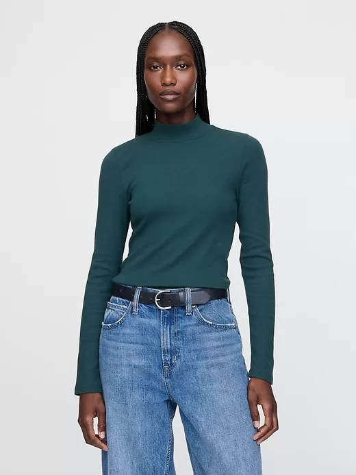 Modern Rib Cropped Mockneck skjorta Modern Rib Cropped Mockneck skjorta