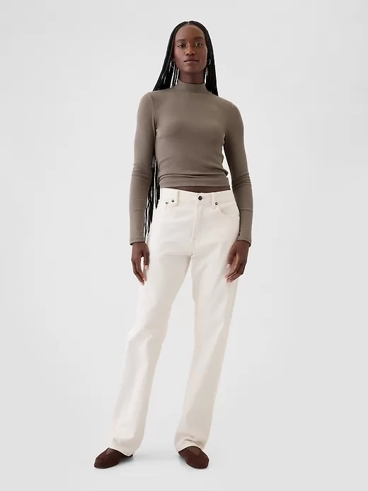 Modern Rib Cropped Mockneck skjorta Modern Rib Cropped Mockneck skjorta