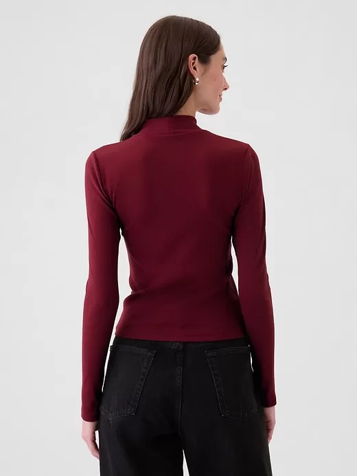 Modern Rib Cropped Mockneck skjorta Modern Rib Cropped Mockneck skjorta