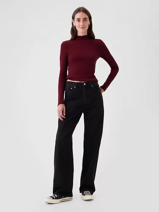 Modern Rib Cropped Mockneck skjorta Modern Rib Cropped Mockneck skjorta