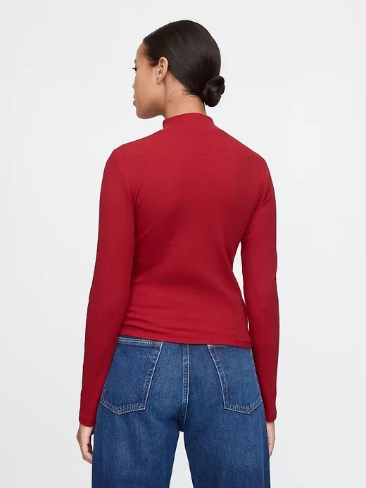 Modern Rib Cropped Mockneck skjorta Modern Rib Cropped Mockneck skjorta