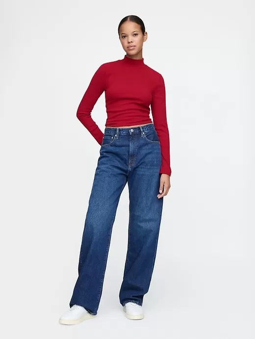 Modern Rib Cropped Mockneck skjorta Modern Rib Cropped Mockneck skjorta